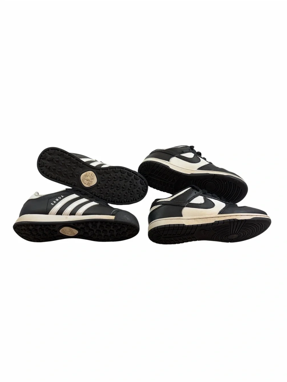Nike Adidas Kids Black and White Sneakers Duo Pack Size Y2